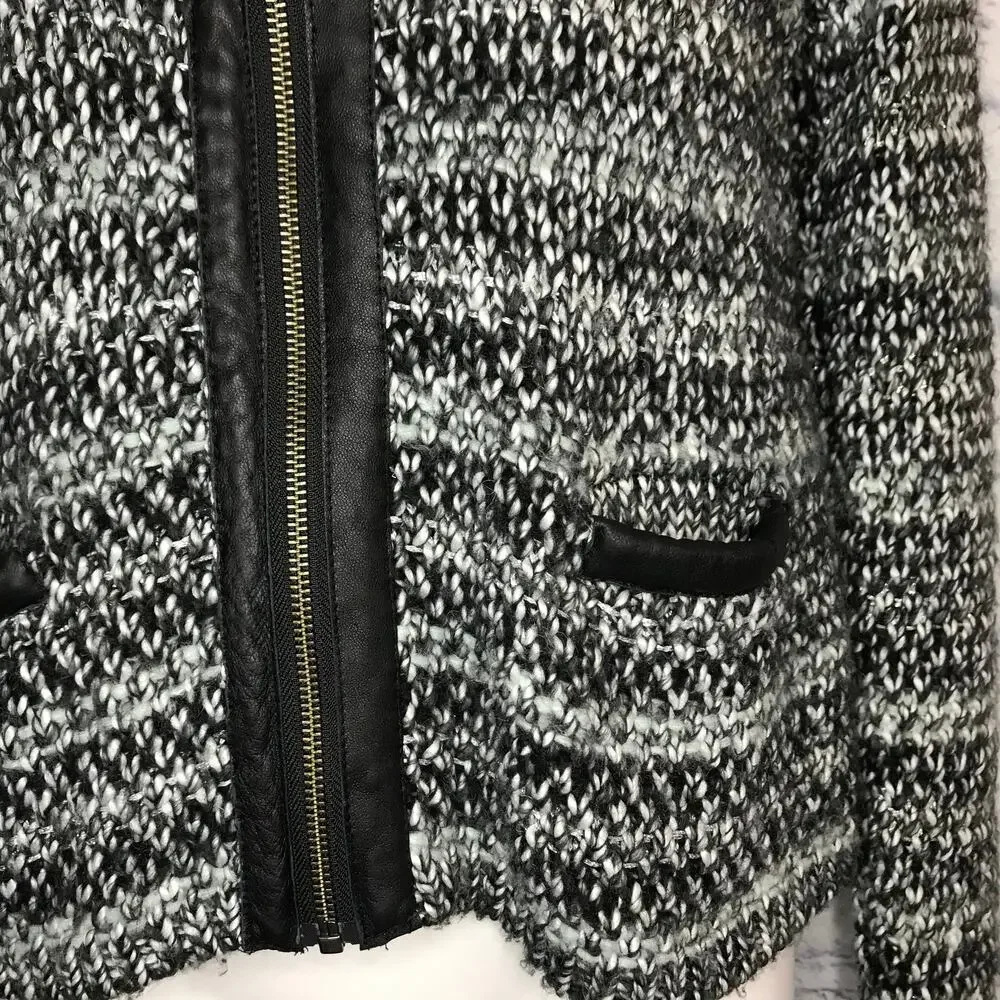 Joie Gray Black Knit Zipper Sweater - Picture 4 of 7